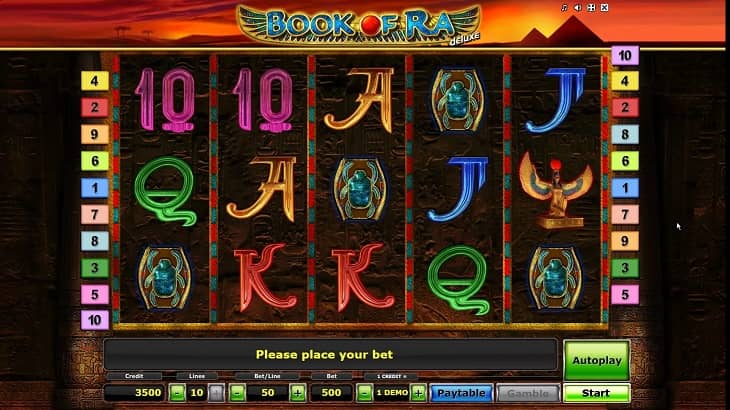 Screenshot Book of Ra Deluxe a very popular online slot machine